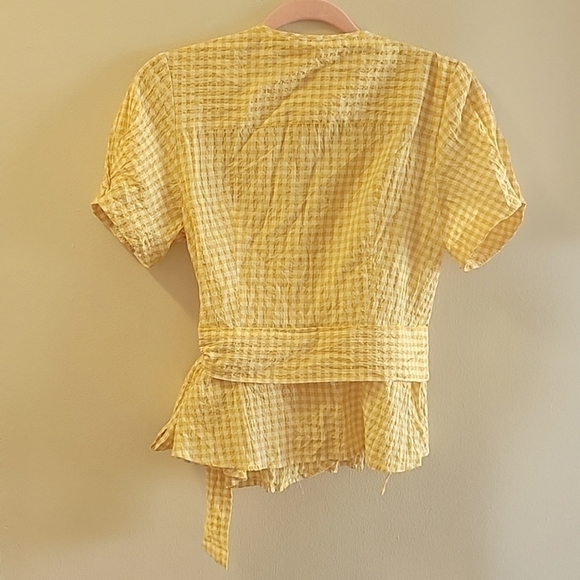 MAX STUDIO Tie-front Chequered Shirt S - Picture 2 of 8